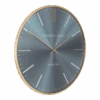 Klok Oyster Staalblauw/goud U00f8 65 Cm - Wandklok -Huisdecoratie klok oyster staalblauw goud d 65 cm wandklok metaal glas 1