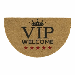 HAMAT Kokosmat Ruco VIP Welcome Halfrond - 75x45cm - Naturel - Deurmat