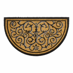 HAMAT Ruco Design Vloermat - Halfrond - 75x45cm - Zwart/Bruin - Deurmat