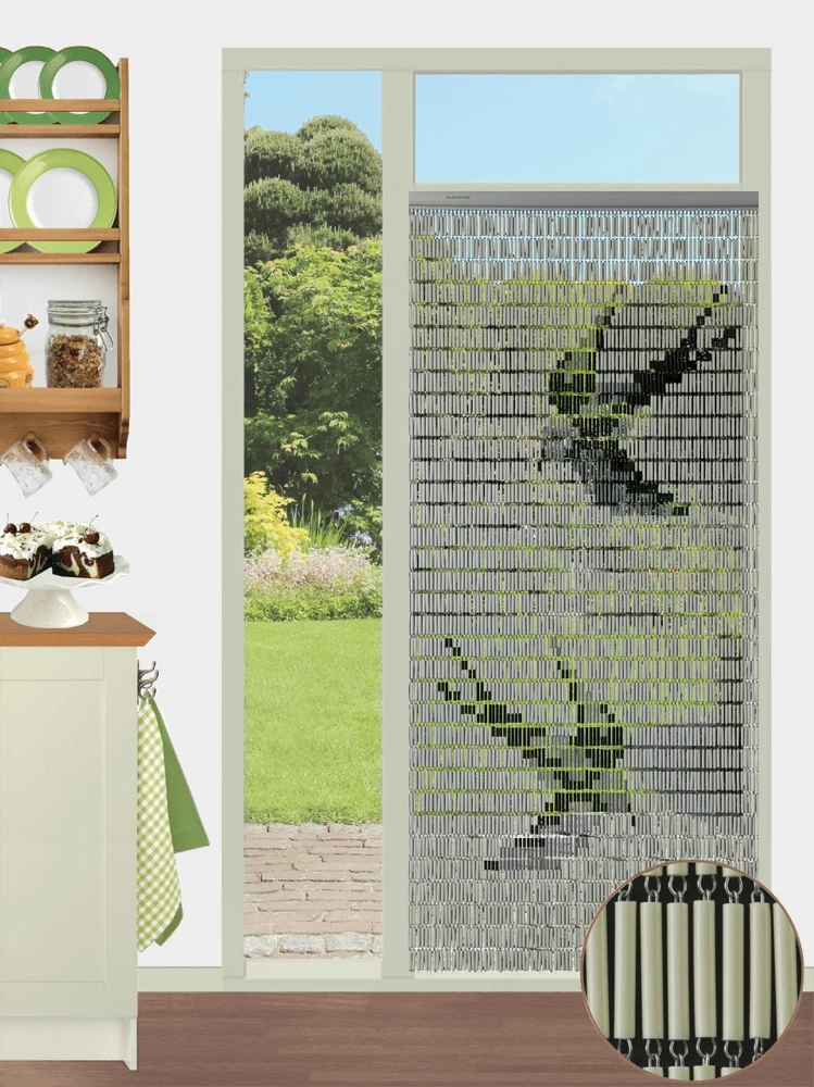 Vliegengordijn Zwaluwen - Creme/Zwart - 100 X 232cm - Sun-Arts 6 Vliegengordijn Zwaluwen - Creme/Zwart - 100 X 232cm - Sun-Arts - Afbeelding 4