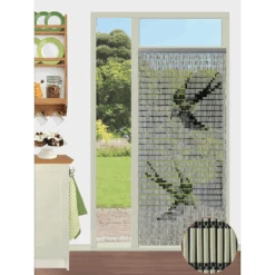 Vliegengordijn Zwaluwen - Creme/Zwart - 90 X 210cm - Sun-Arts -Huisdecoratie vliegengordijn zwaluwen creme zwart 90 x 210cm sun arts 90 5 4