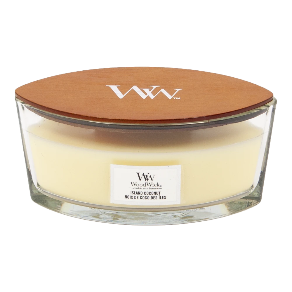 Woodwick Island Coconut Ellipse Candle - Geurkaars 3 Woodwick Island Coconut Ellipse Candle - Geurkaars