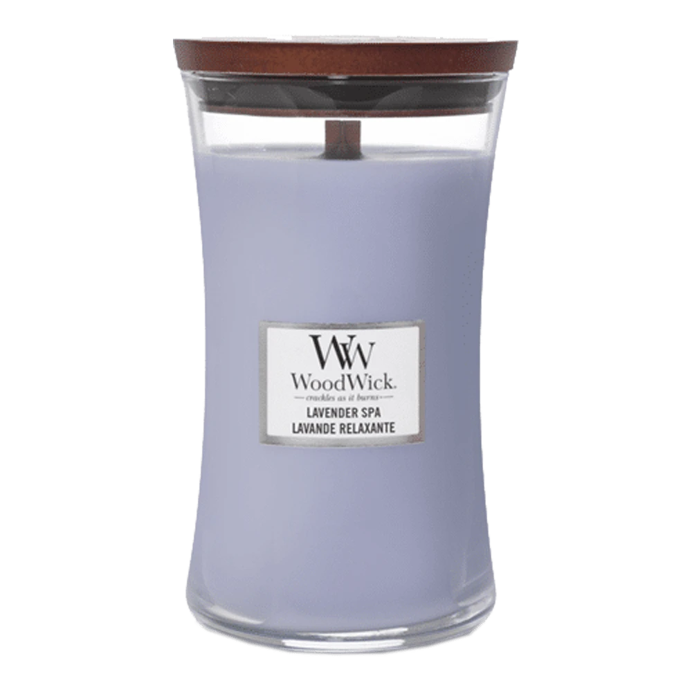 Woodwick Lavender Spa Large Candle - Geurkaars 3 Woodwick Lavender Spa Large Candle - Geurkaars