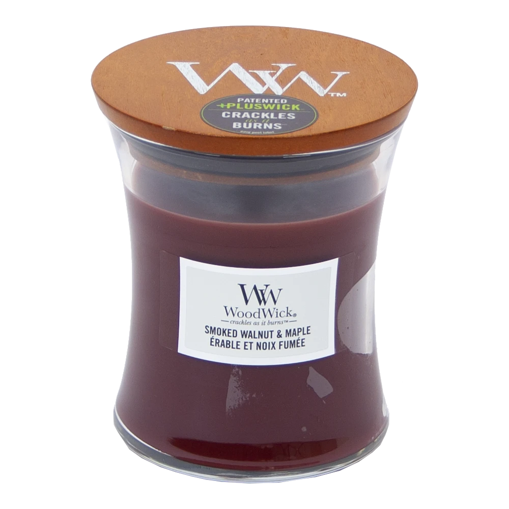 Woodwick Smoked Walnut & Maple Medium Candle - Geurkaars 3 Woodwick Smoked Walnut & Maple Medium Candle - Geurkaars