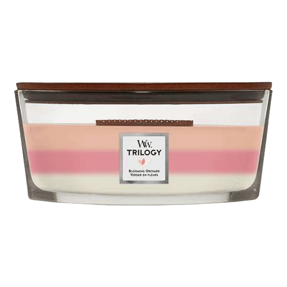 Woodwick Trilogy Blooming Orchard Ellipse Candle - Geurkaars 3 Woodwick Trilogy Blooming Orchard Ellipse Candle - Geurkaars